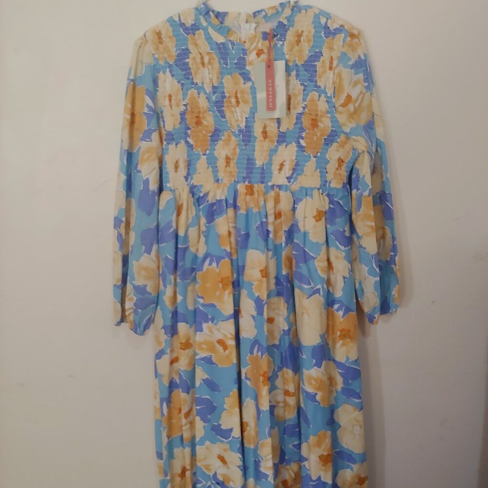Fallen Willow watercolor dress